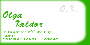 olga kaldor business card